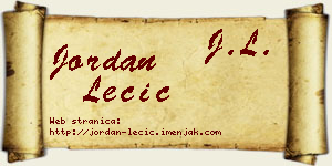 Jordan Lečić vizit kartica